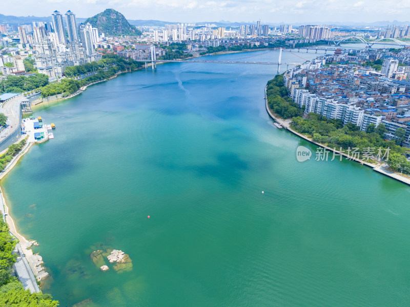 柳州建设柳江风光航拍图