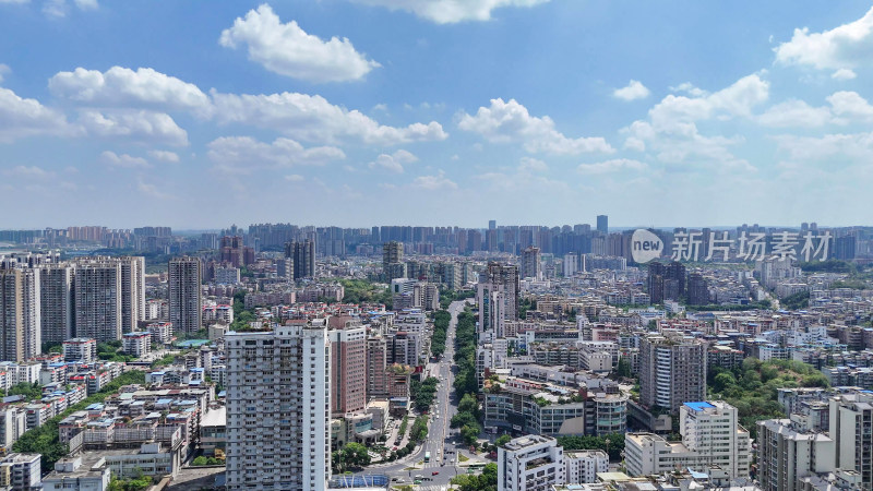 航拍四川自贡大景自贡城市建设摄影图