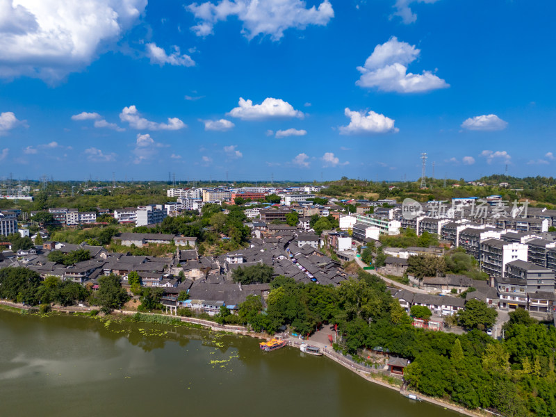 四川自贡仙市古镇航拍图