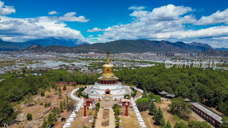 航拍云南丽江金塔景区4A景区