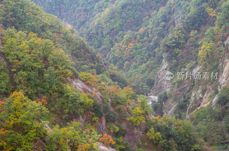 河南省洛阳白云山九龙潭秋天风景