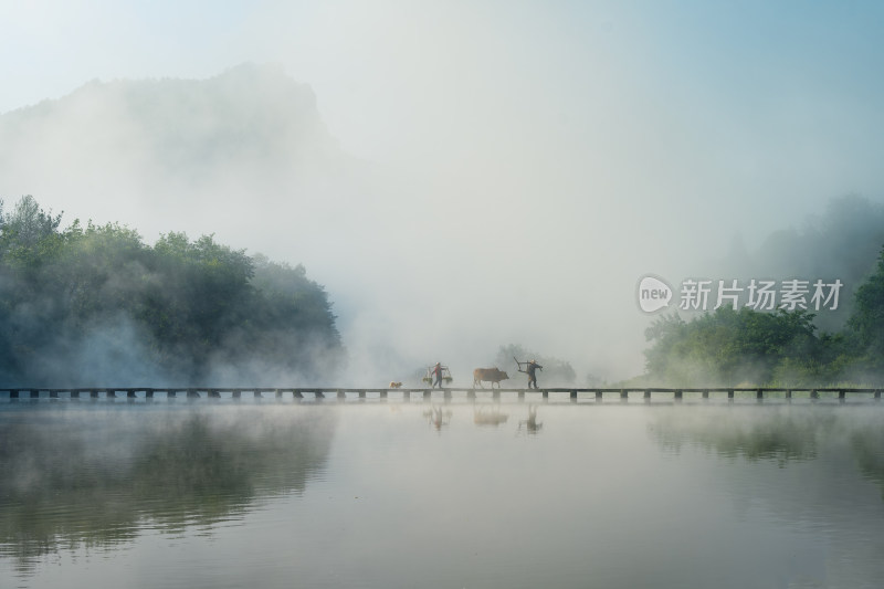 丽水缙云仙都风景区村庄日出航拍