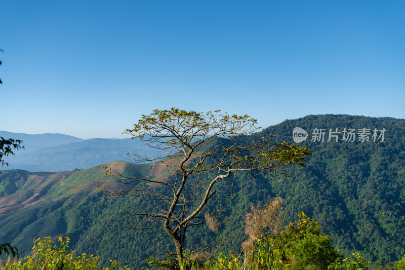 山顶的天空和风景