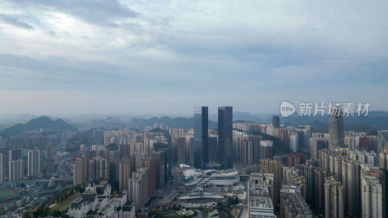 航拍贵阳大景云贵山山头公园