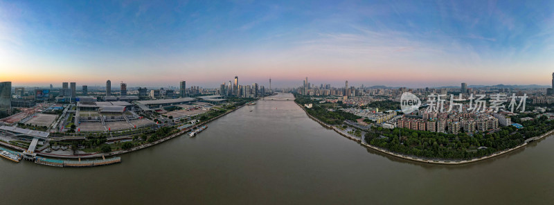 广东广州城市风光航拍全景图