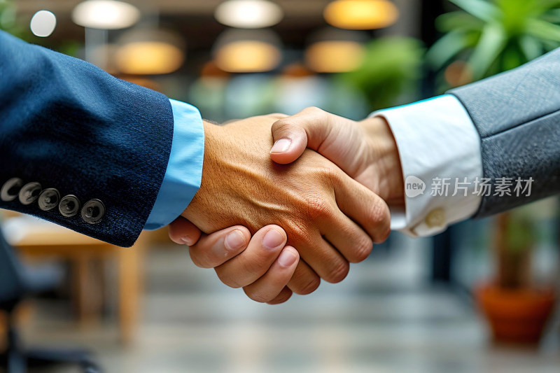商务人士握手合作场景