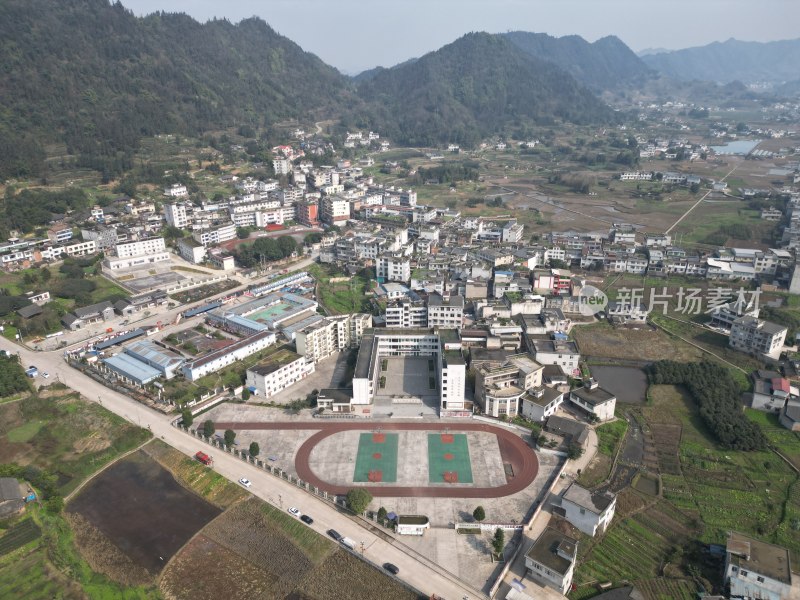 四川村镇乡村航拍全景