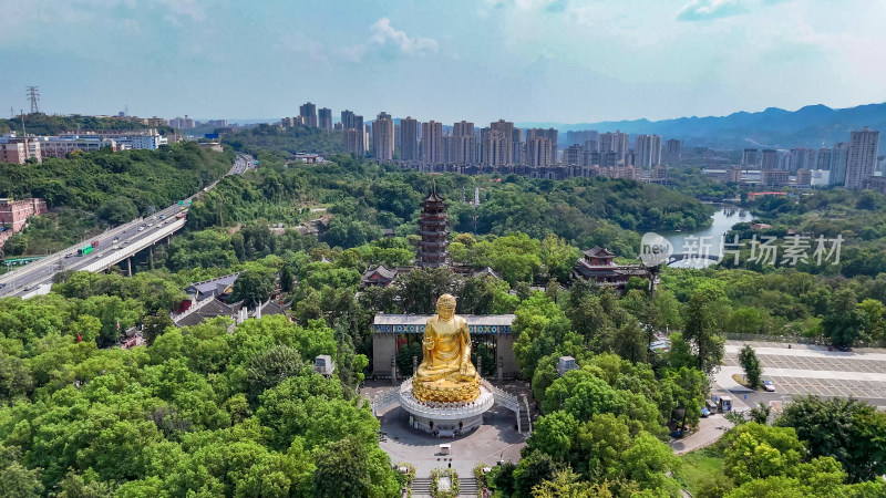 重庆华岩旅游风景区华岩寺航拍图