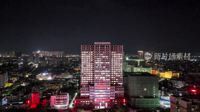 玉林第一人民医院夜景航拍图