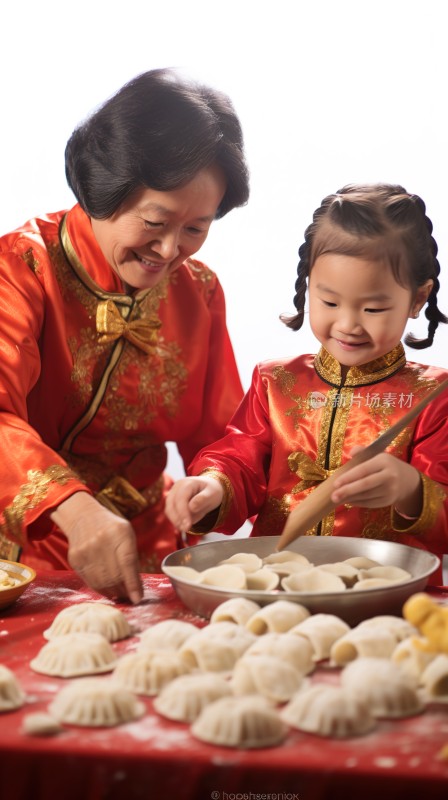 饺子包饺子过年春节美食摄影图