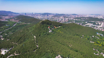 山东济南千佛山4A景区航拍