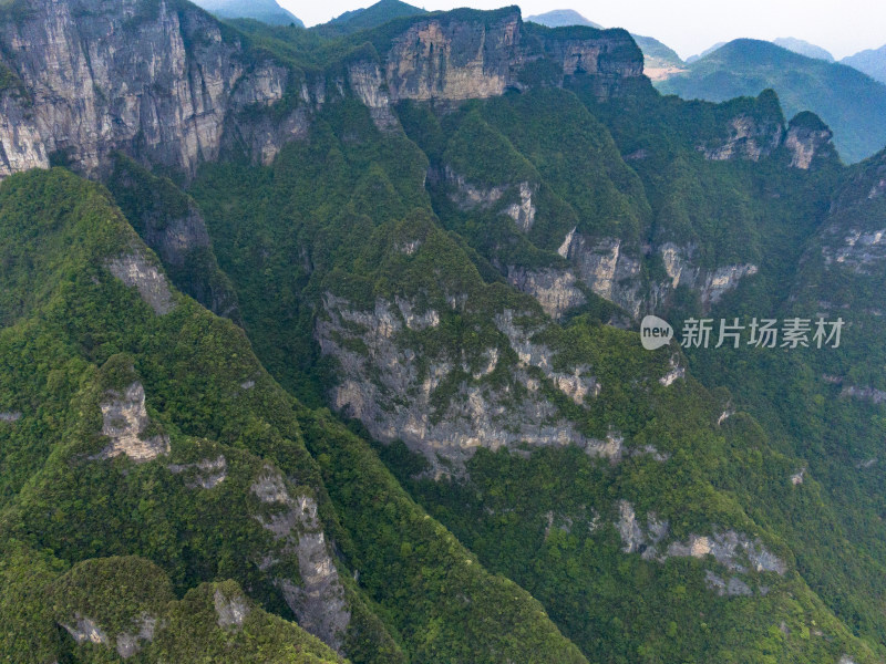 湖南张家界奇秀山峰航拍图