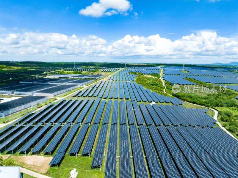 海南东方光伏发电场夏天美景