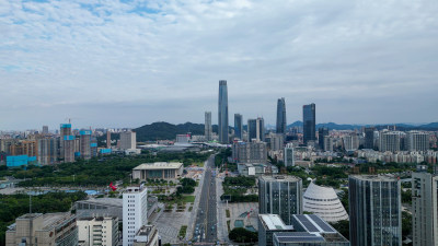 航拍东莞大景东莞城市天际线