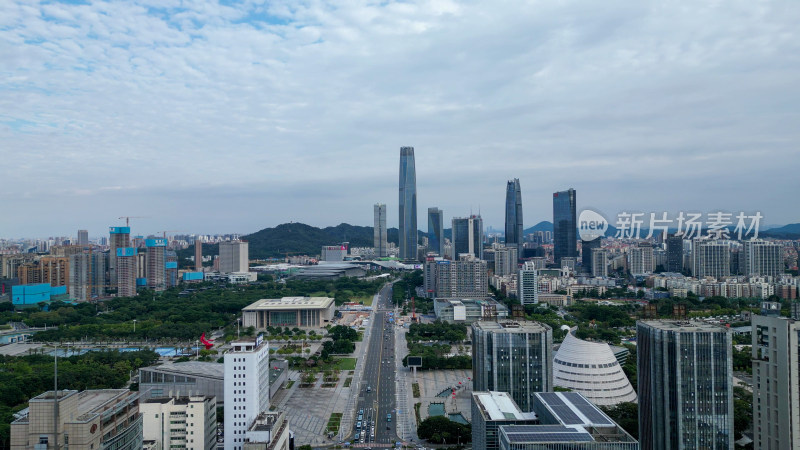 航拍东莞大景东莞城市天际线