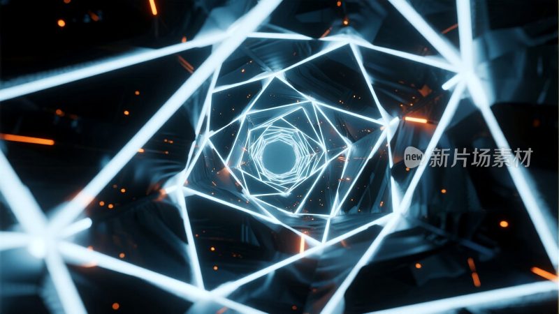发光抽象隧道科技感素材