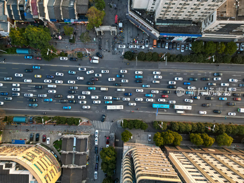 湖南长沙城市建筑高楼交通航拍摄影图