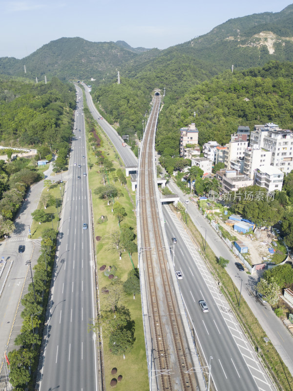 珠海的道路交通航拍