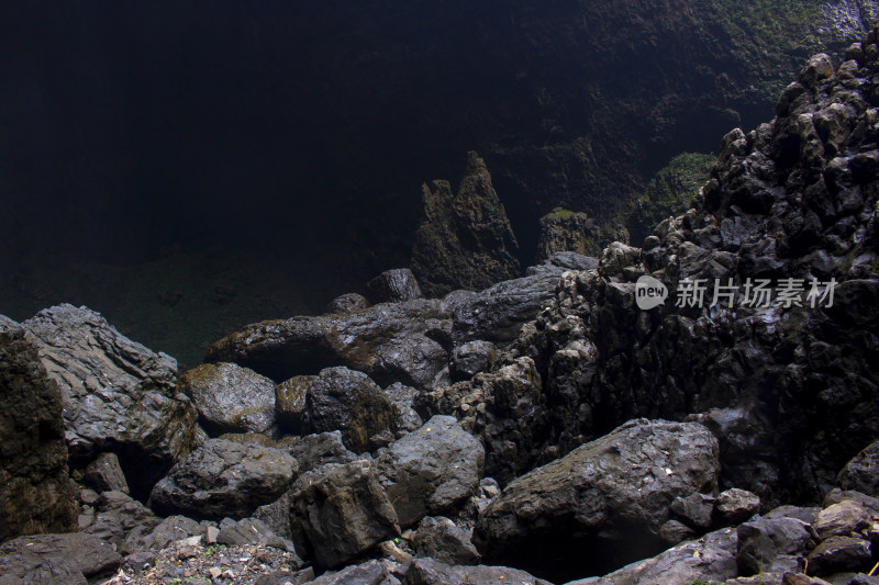 喀斯特溶洞天坑洞穴风景背景自然户外