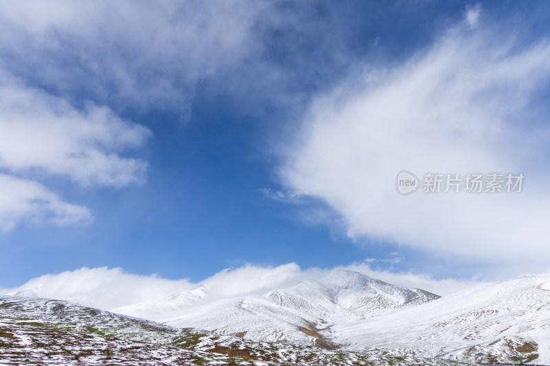 青藏高原青海祁连山脉天境祁连雪山雪景