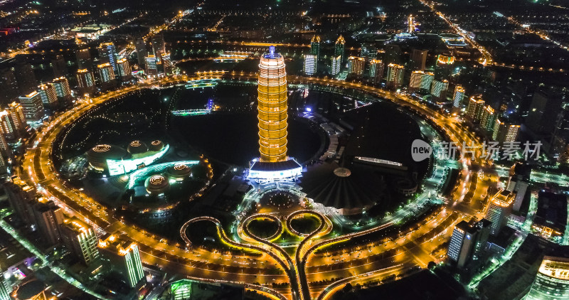 河南郑州金水立交夜景