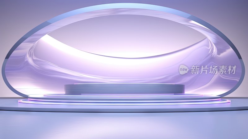 3D紫色科幻抽象背景展台