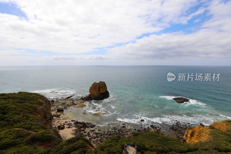 澳大利亚斯普利特角灯塔海景与民居俯瞰图