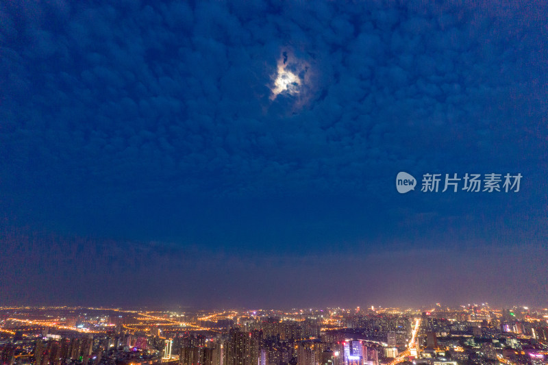 安徽合肥城市大景夜景灯光航拍图