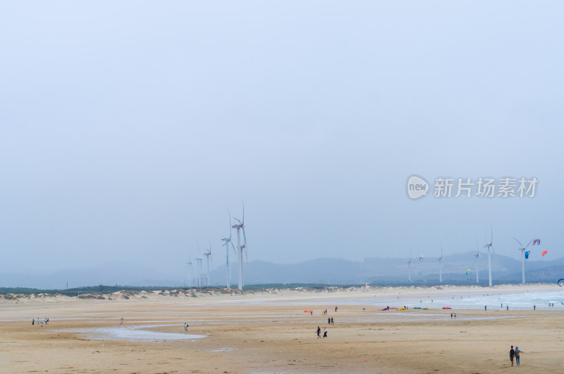 海岛海滩与海上发电场-福建平潭