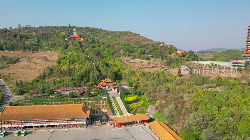 云南弥勒锦屏山景区航拍