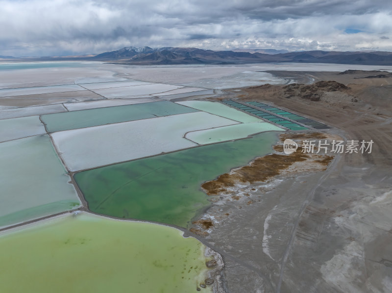 西藏那曲扎布耶茶卡盐湖眼影盒高空航拍