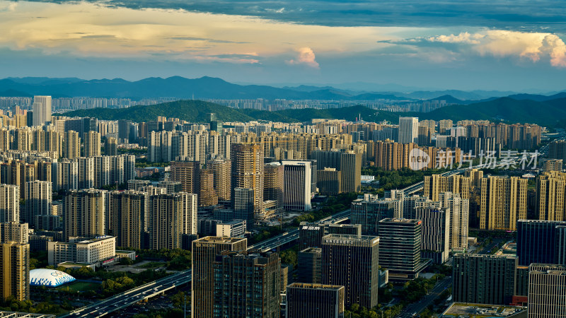 浙江杭州滨江城市风光