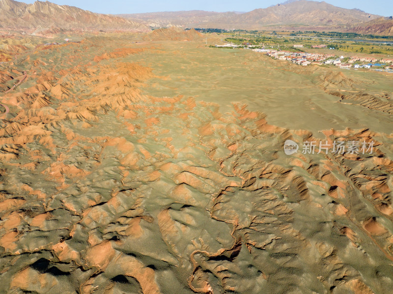 甘肃张掖七彩丹霞5A景区航拍图