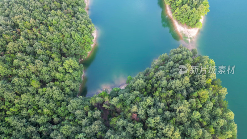 航拍湖北随州琵琶湖风景区