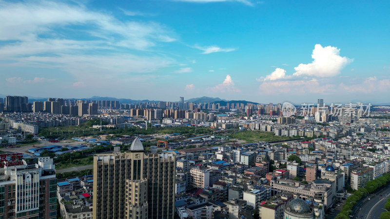 航拍江西萍乡城市天际线萍乡大景