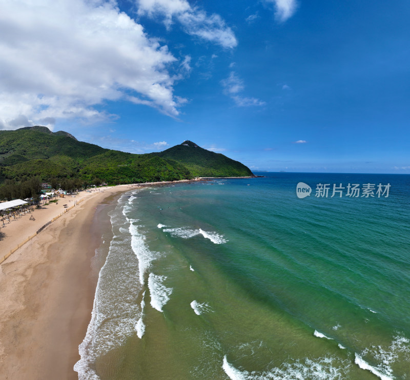 深圳市大鹏新区西涌海滨浴场深圳天文台航拍