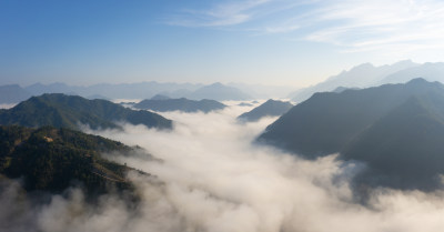 江南高山群山晨曦云海云雾浙江丽水松阳