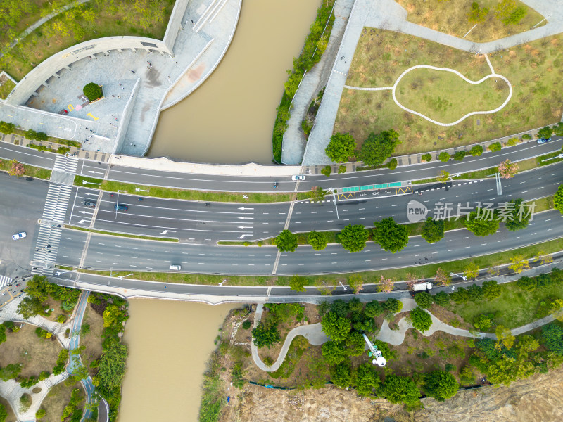 城市道路高角度景观