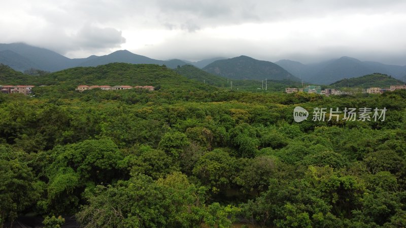 航拍广东省东莞市清溪镇城市风光