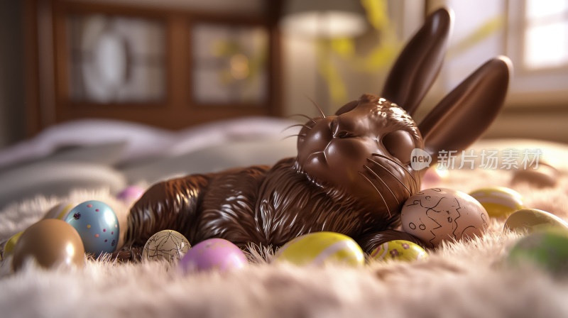 复活节甜蜜惊喜：巧克力兔与彩蛋的节日庆典
