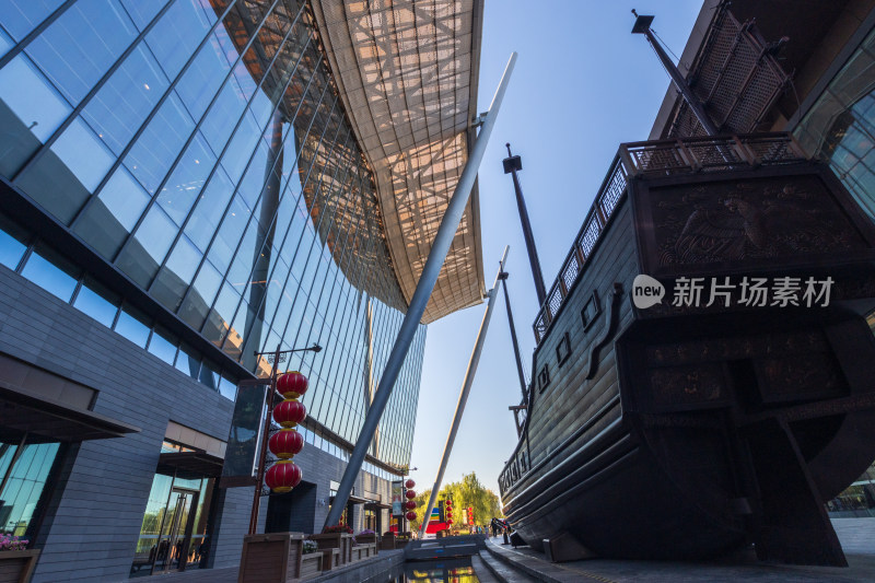 北京大运河博物馆与古船景观