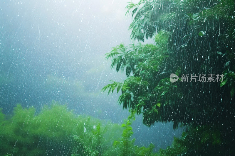 自然风景植物背景雨水