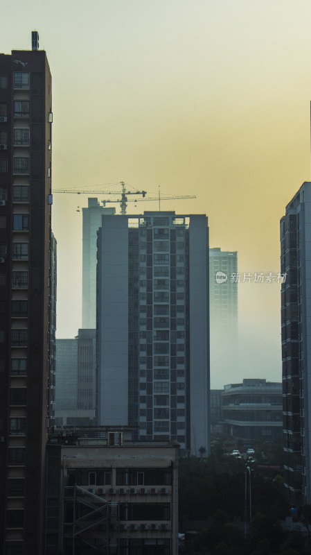 涪江城市夜景全景风光