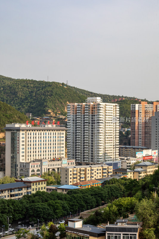 陕西延安宝塔山城市建筑景观