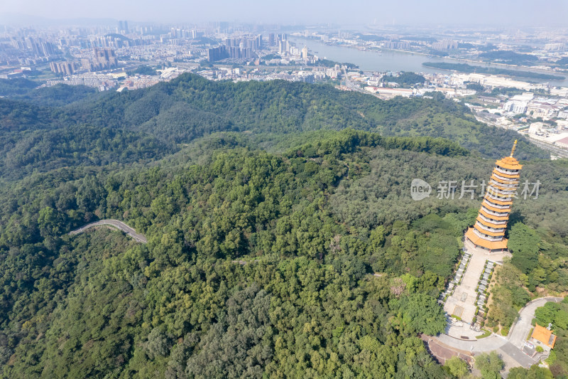 广东江门城市风光白水带公园航拍摄影图