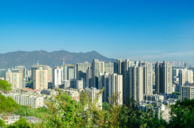 福建省福州乌山风景区俯瞰城市风光