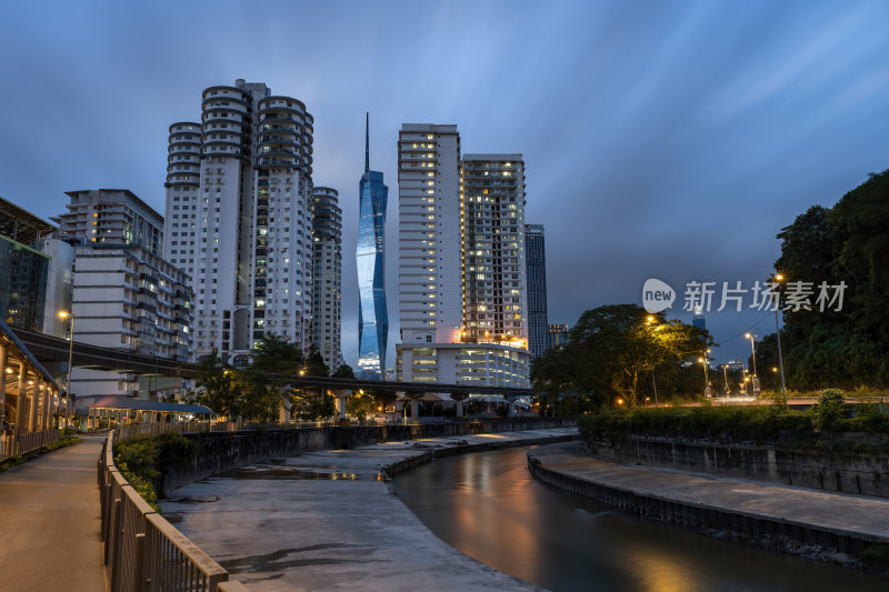 马来西亚吉隆坡莫迪卡石油双子塔夜景