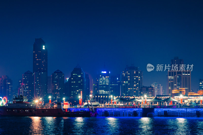 青岛市奥帆中心城市风光夜景