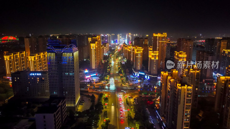 江西上饶城市夜景灯光航拍