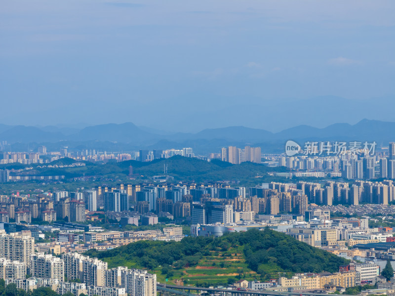 杭州西湖区城市风光与城市天际线